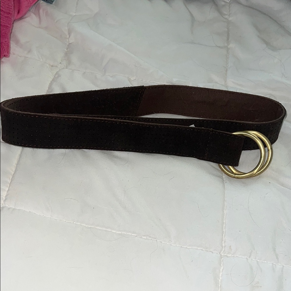 Columbia Dark Brown Belt with Gold Rings